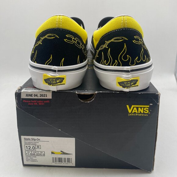 VANS X GIGLIOTTI SPONGEBOB SQUAREPANTS SLIP-ON BLACK/YELLOW US MEN\'S SIZE 12